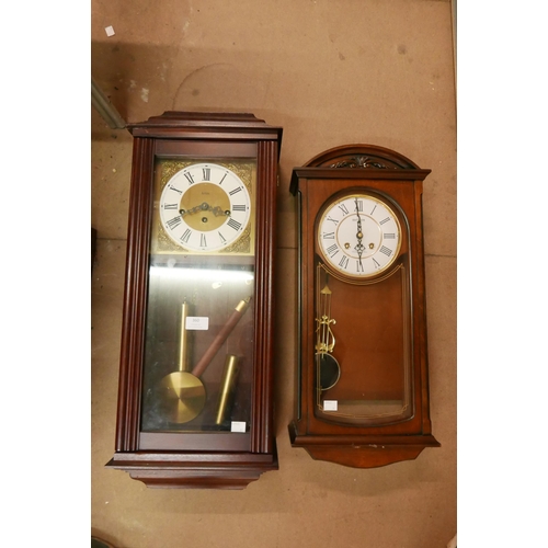 360 - Two wall mahogany clocks