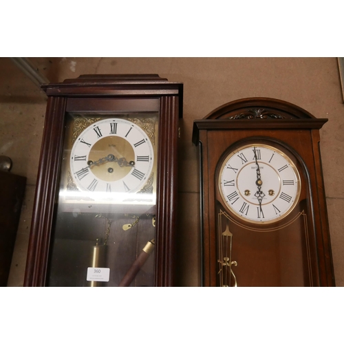 360 - Two wall mahogany clocks