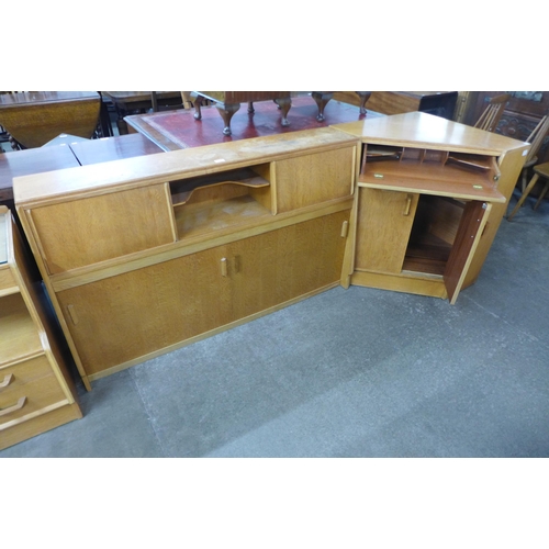 78 - A G-Plan Brandon light oak corner desk and bookcase