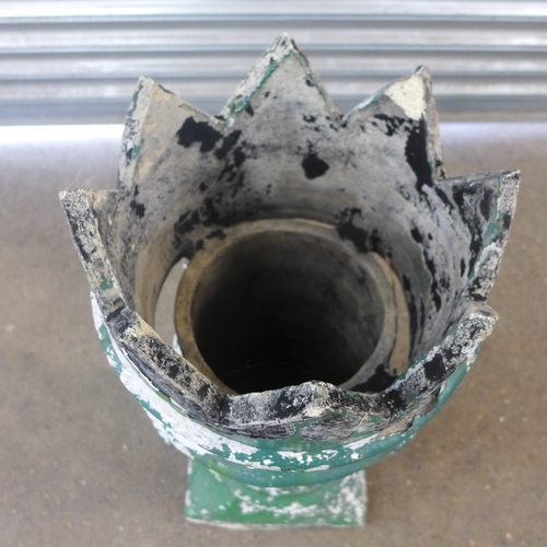 2262 - A green painted chimney pot