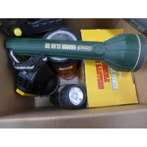 2022 - A quantity of 8 flash lights including 3,000,000 candle power halogen lantern, Lloytron 1,000,000 ca... 