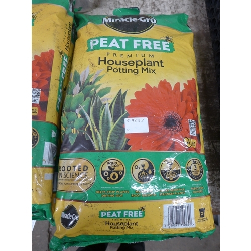 2249 - Four 10 ltr bags of Miracle-Gro Peat Free Premium House Plant Potting Mix