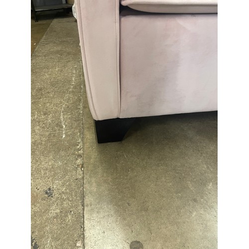 1473 - A pink velvet metal action oversized sofa bed