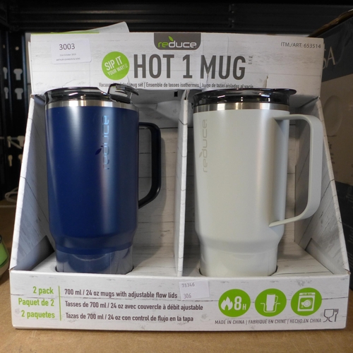 3003 - 2 x Hot 1 Travel Mugs - DAMAGED (306-348) * This lot is subject to VAT