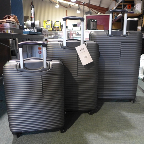 3049 - Rock 3 Piece Grey Suitcase Set, original RRP £141.66 + VAT (306-341) * This lot is subject to VAT