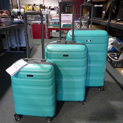 3050 - Rock Bali 3 Piece Turquoise Suitcase Set original RRP £141.66 + VAT (306-342) * This lot is subject ... 