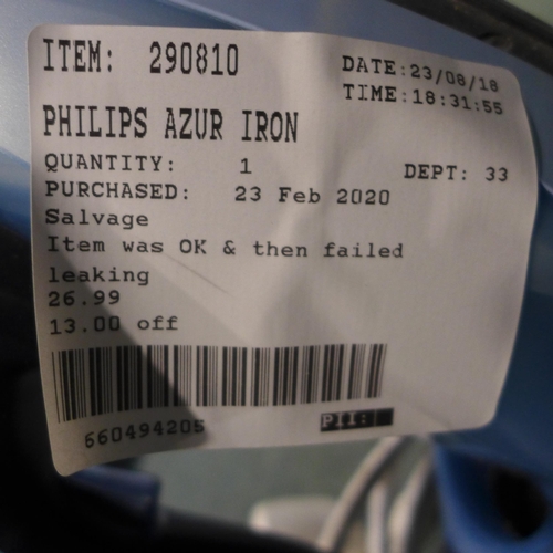 3054 - Philips Azur Iron (model:- GC4564/26) (306-209) * This lot is subject to VAT