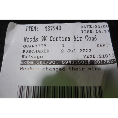 3098 - Woods 9K Cortina Air Conditioner, original RRP £383.33 + VAT (306-70,135) * This lot is subject to V... 