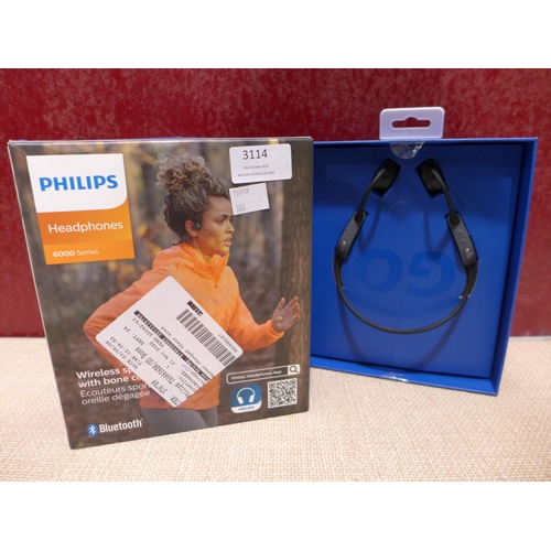 3114 - Philips Bone Conduction Headphones (model:- TAA6606BK/00) (306-164) * This lot is subject to VAT