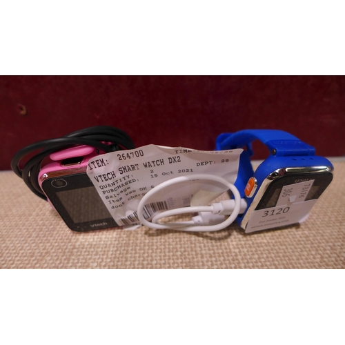 3120 - Two Pink/Blue V-Tech Smart Watches (DX2) (306-239,240) * This lot is subject to VAT