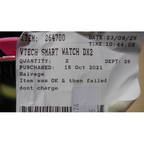 3120 - Two Pink/Blue V-Tech Smart Watches (DX2) (306-239,240) * This lot is subject to VAT