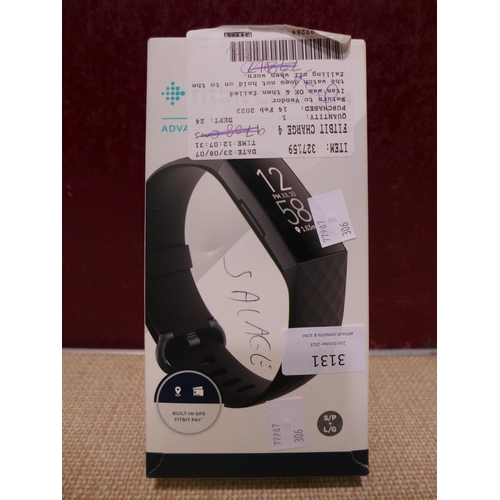 3131 - Fitbit Black Charge 4 Activity Band (model:- 247284) (306-387) * This lot is subject to VAT