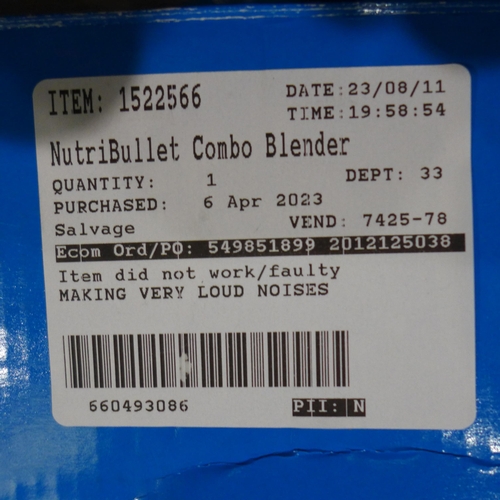 3141 - Nutribullet  Combo Blender (306-50) * This lot is subject to VAT