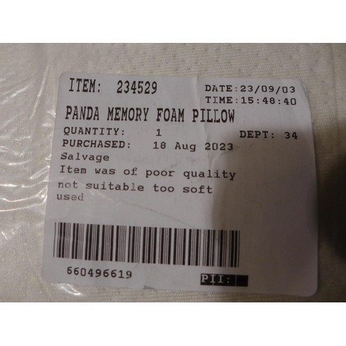 3161 - Panda Memory Foam Pillow Bamboo Cover (306-354) * This lot is subject to VAT