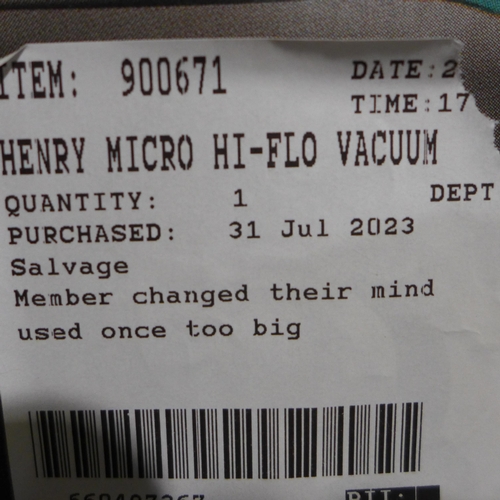 3165 - Henry Micro Hi-Flo Vacuum Cleaner (model:- 900671/HVR200M), original RRP £139.99 + VAT (306-371) * T... 