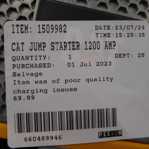 3171 - Cat 1200 Amp Jump Starter (model:- CJ1000DXT) (306-28) * This lot is subject to VAT