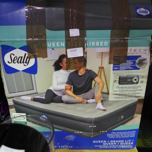 3329 - Sealy Fortech Airbed With Built-In Pump  (306-160) * This lot is subject to VAT