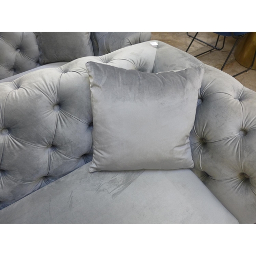 1460 - A Newport grey buttoned velvet three and two seater sofa * This lot is subject to VAT