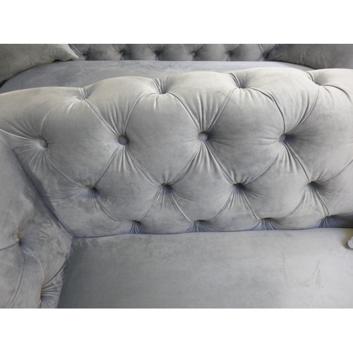 1460 - A Newport grey buttoned velvet three and two seater sofa * This lot is subject to VAT