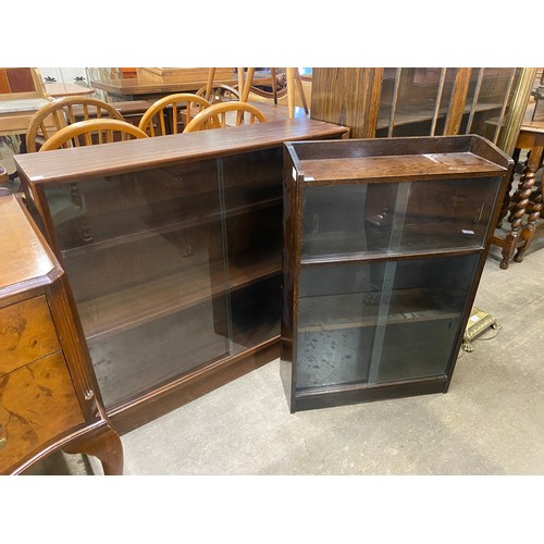 204 - A small oak bookcase and a mahogany bookcase