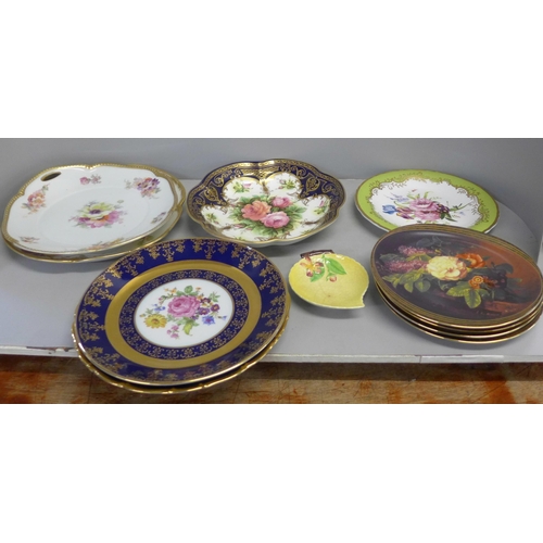 1086 - A collection of plates including Coalport and a Carlton ware dish **PLEASE NOTE THIS LOT IS NOT ELIG... 