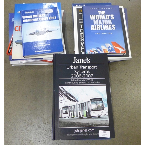 1087 - A collection of transport related books; Aircraft mainly, including four Jane's books, as new condit... 