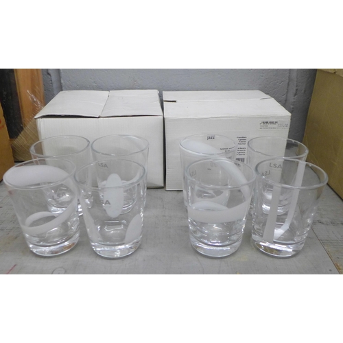 1109 - Eight LSA glass tumblers, Jazz White, boxed **PLEASE NOTE THIS LOT IS NOT ELIGIBLE FOR POSTING AND P... 