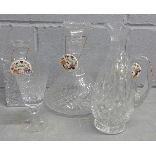 1132 - A collection of mixed glassware including a ship's decanter and other decanters (2 boxes) **PLEASE N... 