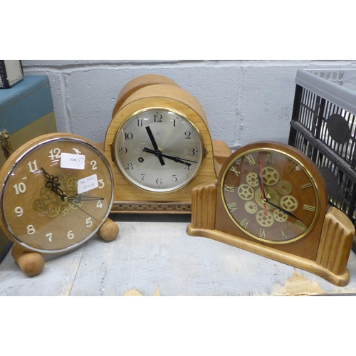 1143 - Four clocks, each converted to battery operation **PLEASE NOTE THIS LOT IS NOT ELIGIBLE FOR POSTING ... 