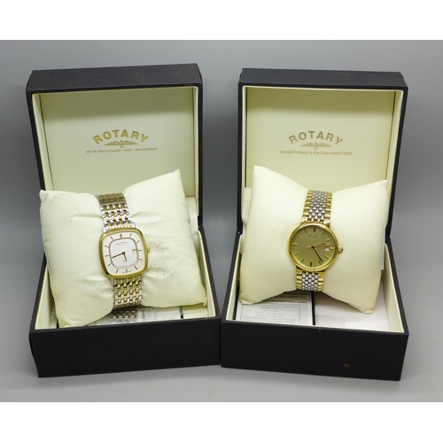 633 - Two boxed Rotary wristwatches