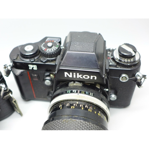 651 - Two Nikon cameras, EM and F3