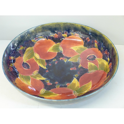 661 - A large early Moorcroft pomegranate bowl, a/f, diameter 33cm