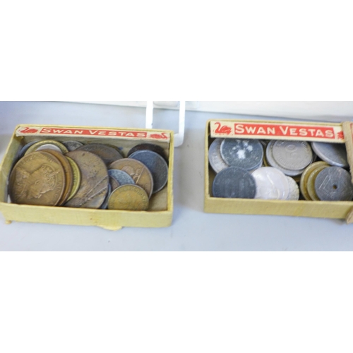 682 - Two boxes of mixed coins