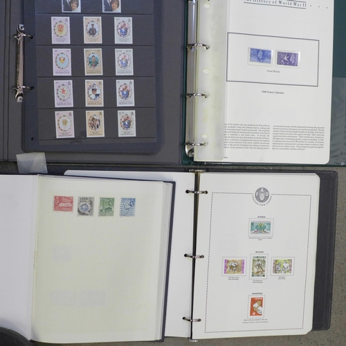 692 - Stamps; four albums of stamps