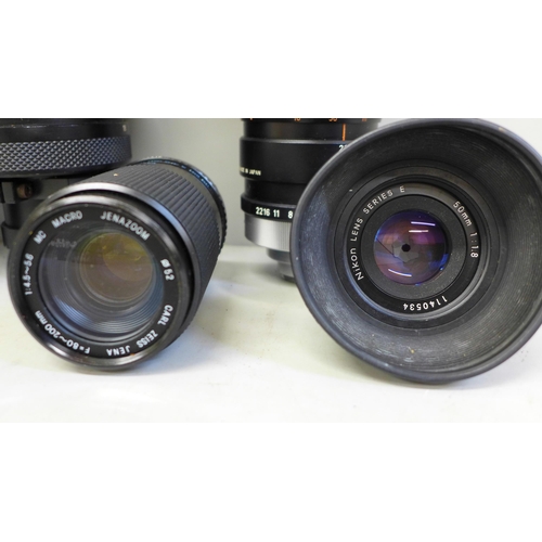 703 - Camera lenses; Apollo MC TV Lens 1:18 f=15-150mm; Cosmicar Television zoom lens 22.5-90mm 1:1.5, no.... 