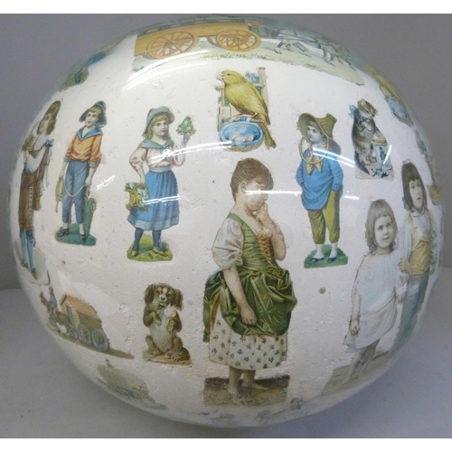 706 - A Victorian decoupage glass globe ceiling light **PLEASE NOTE THIS LOT IS NOT ELIGIBLE FOR POSTING A... 