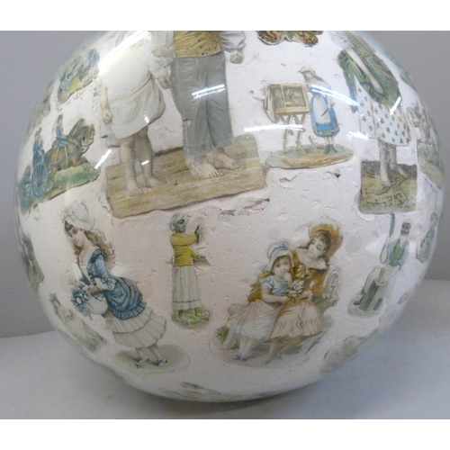 706 - A Victorian decoupage glass globe ceiling light **PLEASE NOTE THIS LOT IS NOT ELIGIBLE FOR POSTING A... 