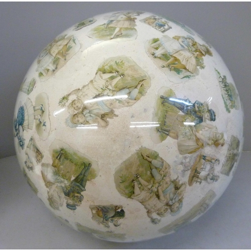 706 - A Victorian decoupage glass globe ceiling light **PLEASE NOTE THIS LOT IS NOT ELIGIBLE FOR POSTING A... 