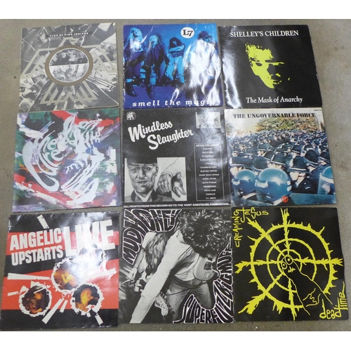 708 - A collection of 12 LP records, all punk rock