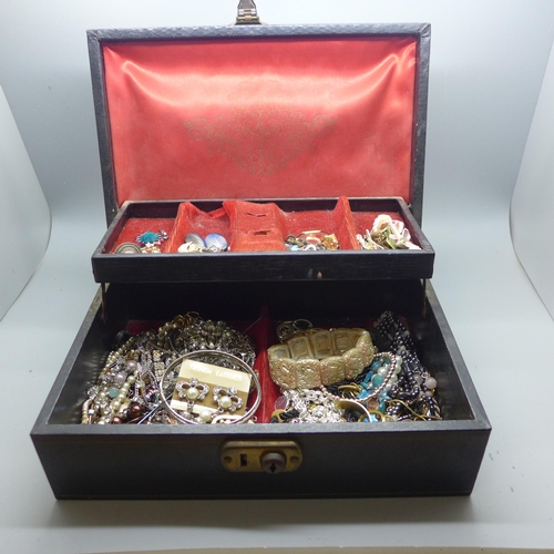 717 - Two boxes of costume jewellery