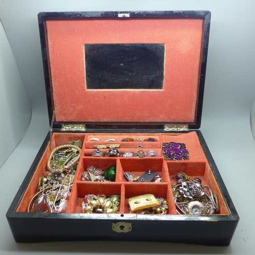 717 - Two boxes of costume jewellery