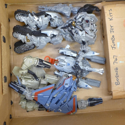 734 - A collection of vintage models, (x12), including Airfix, and Transformer toys, (x6)