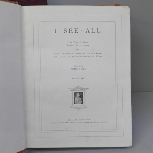 752 - Two volumes of Punch, (1902), Jan-Jun & Jul-Dec, also a volume of I See All, The World's First Pictu... 