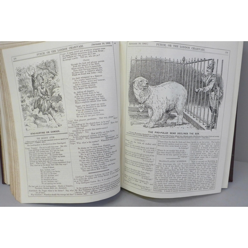 752 - Two volumes of Punch, (1902), Jan-Jun & Jul-Dec, also a volume of I See All, The World's First Pictu... 