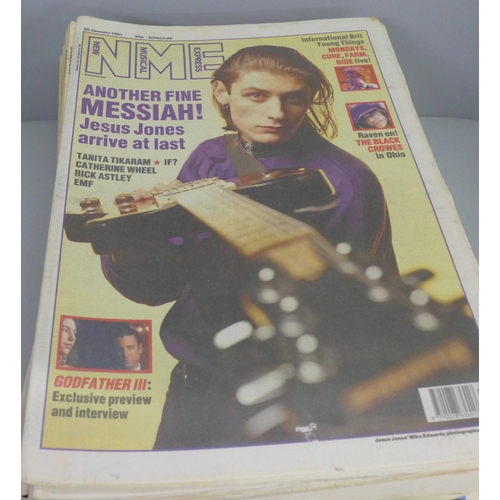 782 - A collection of NME newspapers, complete year, 1990-1