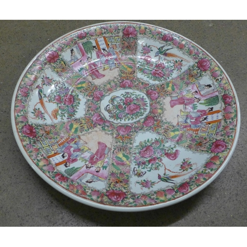 798 - A Chinese export 19th Century famille rose charger with six character mark to base, 46cm