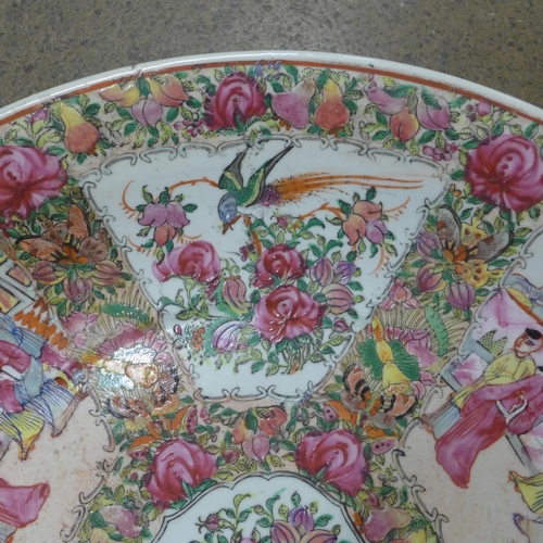 798 - A Chinese export 19th Century famille rose charger with six character mark to base, 46cm