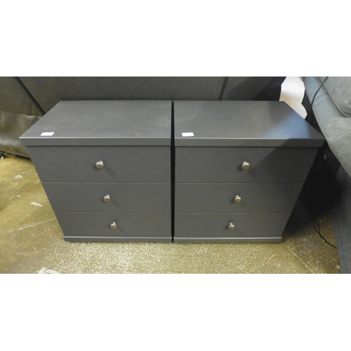 1327 - A pair of slate grey bedside chests * This lot is subject to VAT