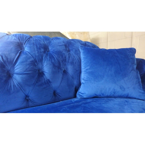 1329 - A Bordeaux 3 seater navy blue velvet sofa, original RRP £833.33 +VAT (4188-5) *This lot is subject t... 