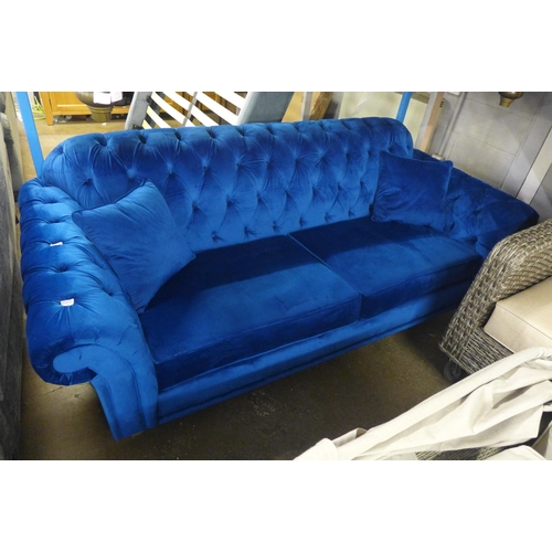 1330 - A Bordeaux 4 seater navy blue velvet sofa, original RRP £874.99 +VAT (4188-7) *This lot is subject t... 